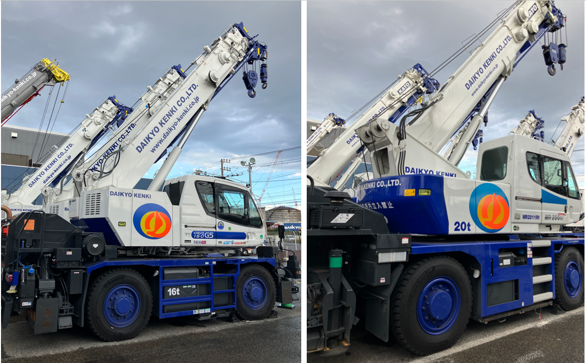 16tクラスと20tクラスのラフテレーンクレーン